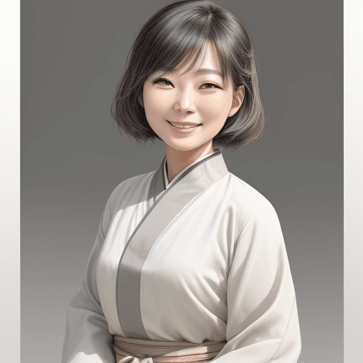 AI generated: an asian woman smiling smiling at the camera, in the style of oshare kei, precise detailing, light g...