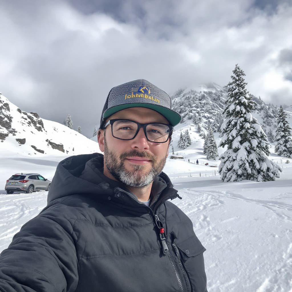 AI generated: generiere mir einen coolen typen vor der ebneralm in johnsbsbach in der steiermarkr