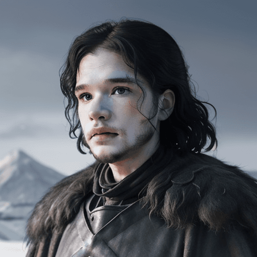 AI generated: Jon Snow from Game of Thones in Studio Ghibli style