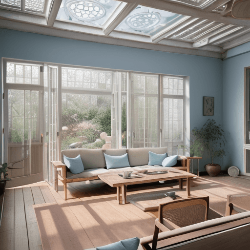 AI generated: High resolution photography interior design, dreamy sunken living room conversation pit, wooden floo...