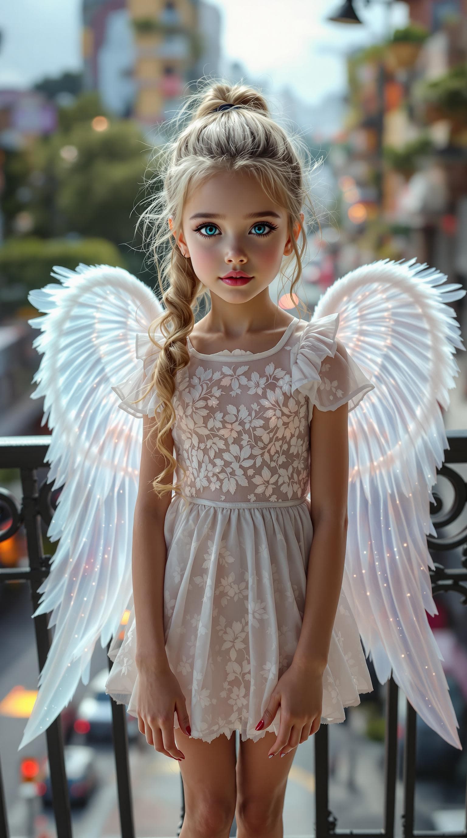 AI generated: a professional photo of a exceptionally beautiful girl in the world  ((Angelica))  (age 7), (seven y...