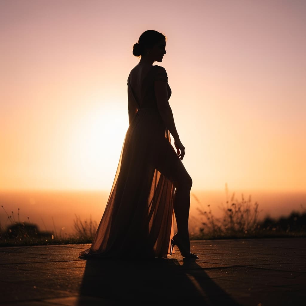 AI generated: beautiful nude woman standing in golden hour light, artistic photography, soft shadows, fine art sty...