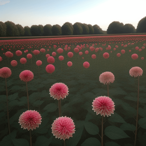 AI generated: A field with thousands dahlias 
