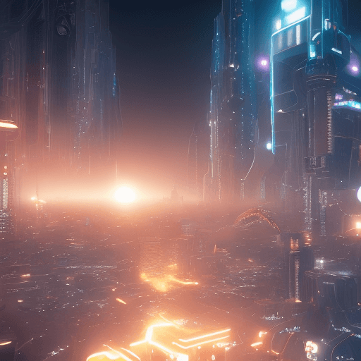 AI generated: cryptocurrencies, blockchain, futuristic city filled with technologies, octane render, 8k, trending ...