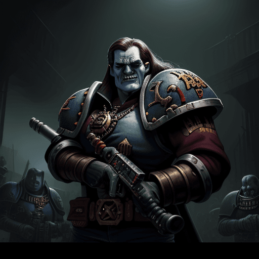 AI generated: rogue trader, warhammer 40k, dark, grim, illustration