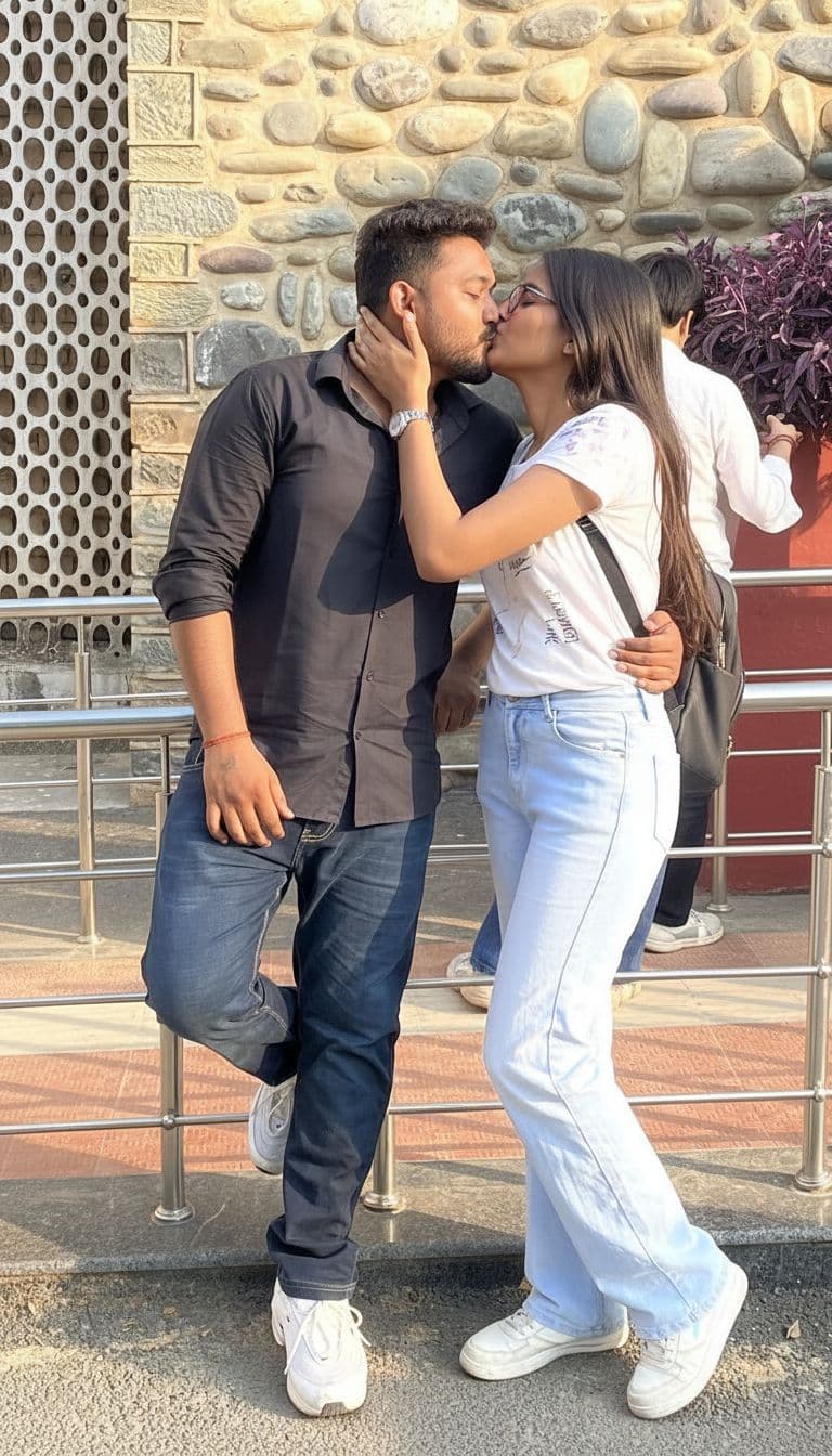 AI generated: open mouth kiss