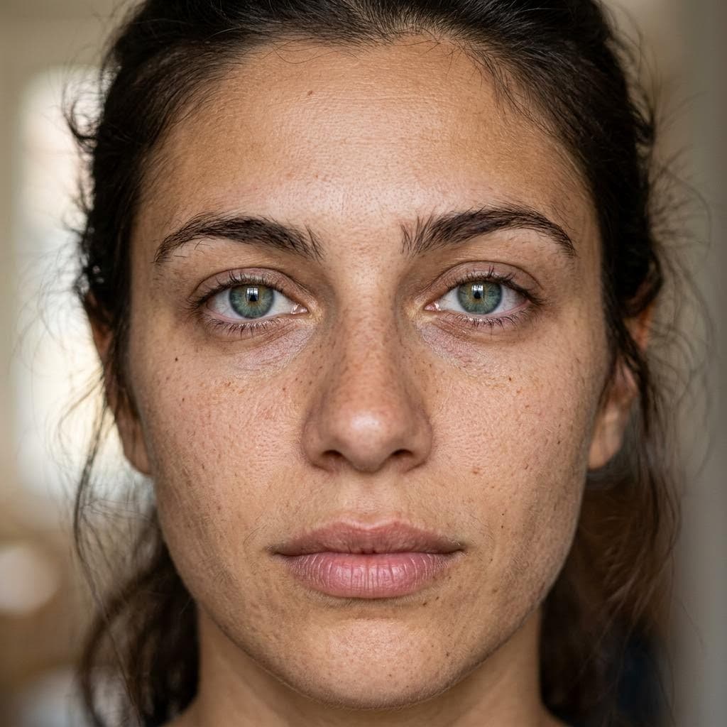 AI generated: Create an extreme close-up,ultra-photorealistic portrait of a real 22-year-old woman with Southern E...