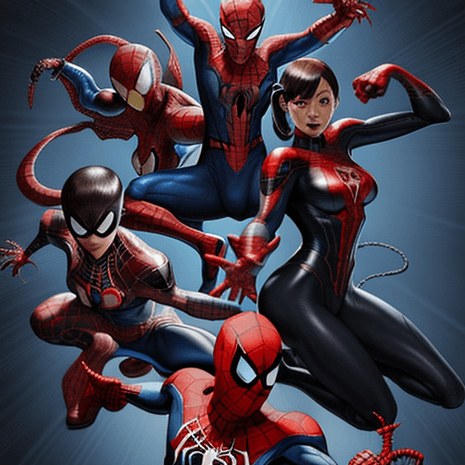 AI generated: Marvel vs Capcom 4, spider man, chun li, Miles Morales, Dante devil may cry, comics art, cell shaded...