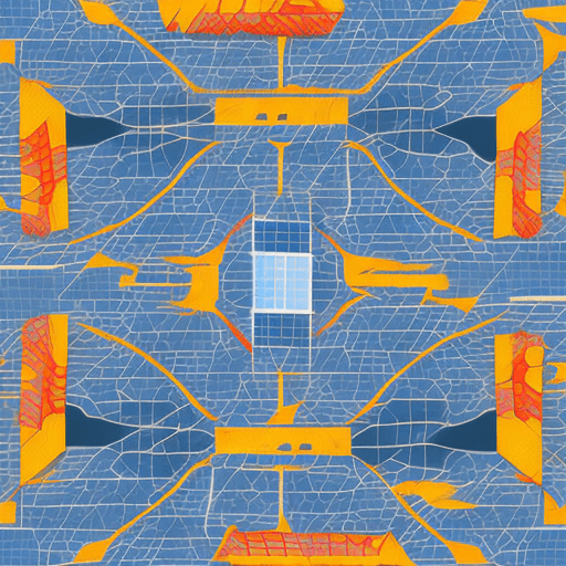 AI generated: Abstract flat illustration of software made for selling and designing solar panels