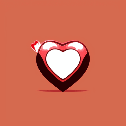 AI generated: half heart cartoon,AI,red