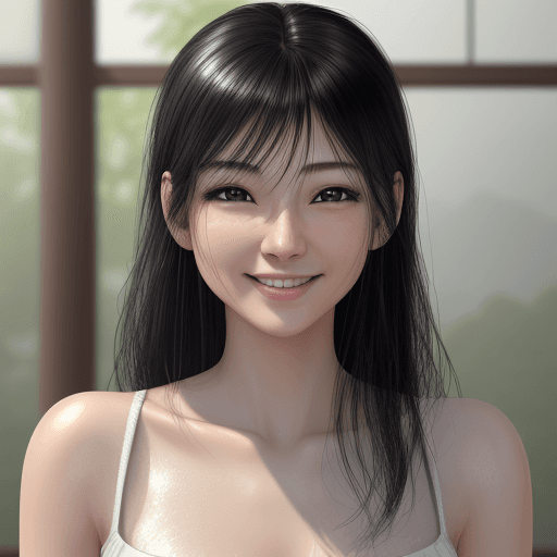 AI generated: (photorealistic:1.4) ,  1 woman, (sharp focus:1.4), (Japanese:1.2), detailed, beautiful face, black ...
