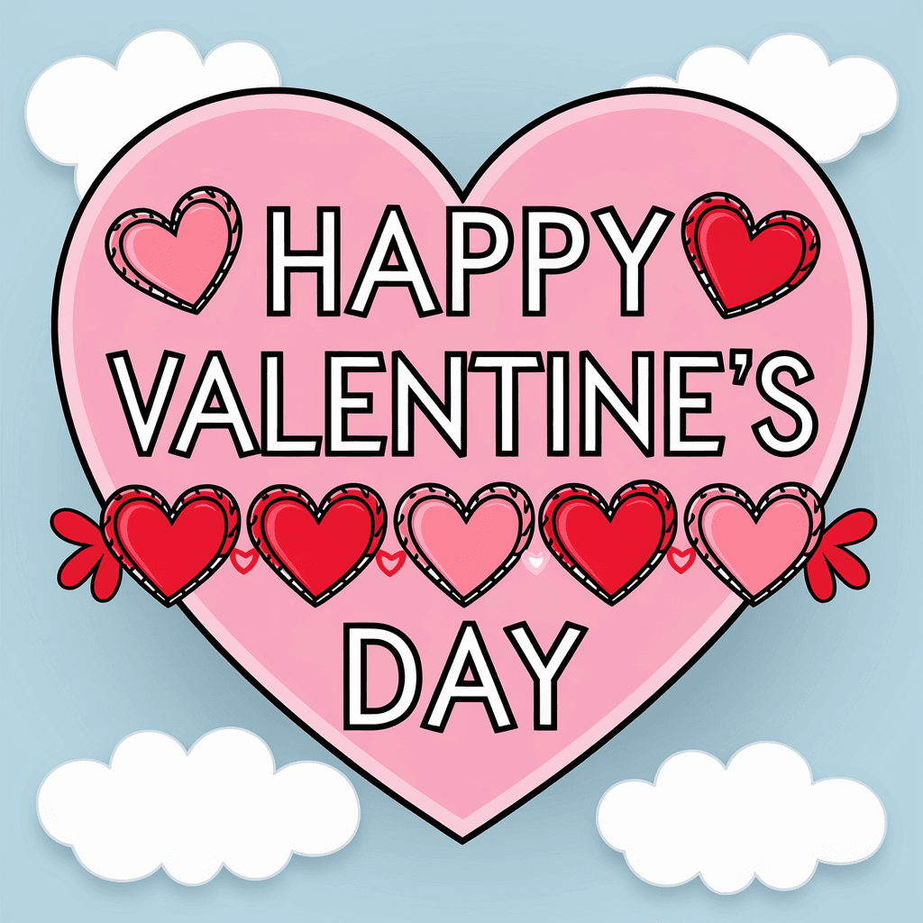 AI generated: adorable valetine's day coloring page