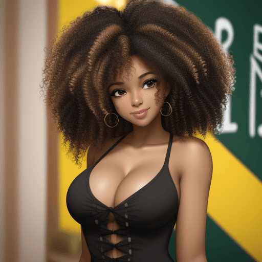 AI generated: brazilian black gril, curly hair