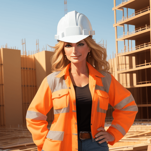 AI generated: Construction builder pretty woman

