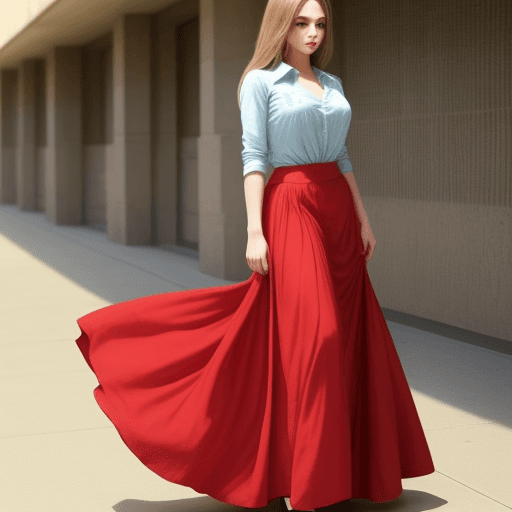 AI generated: gorgeous girl in a long skirt 
