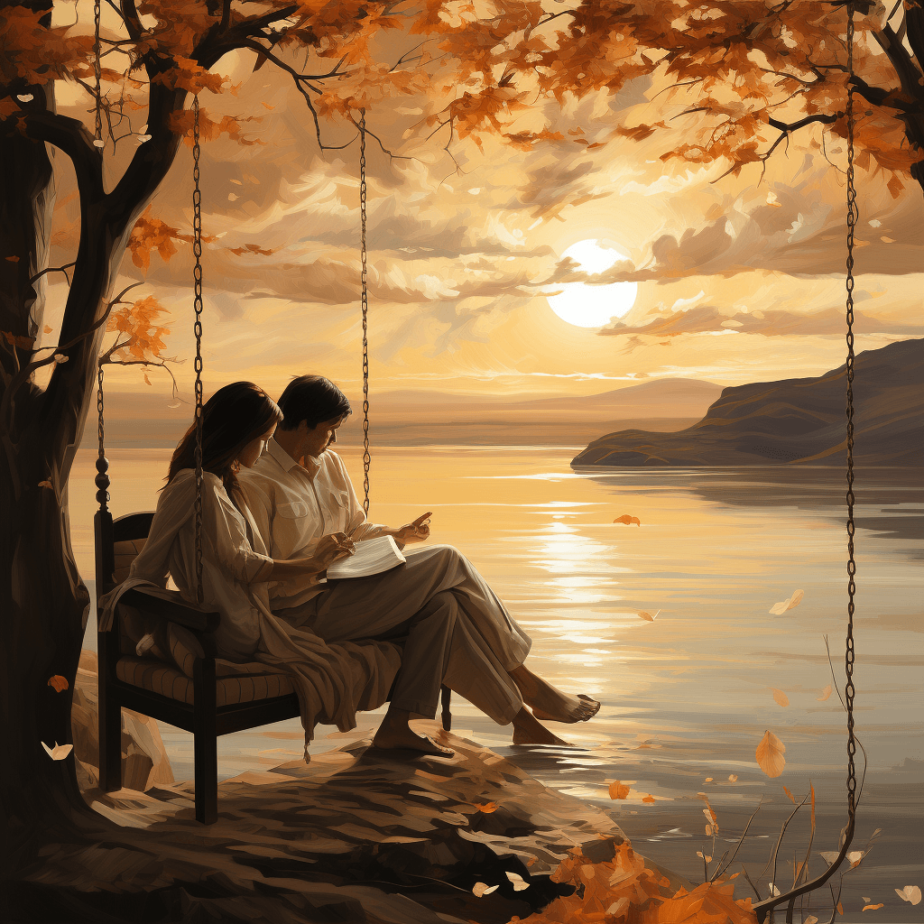 AI generated: Artistic representation of the emotion "contentment" in a serene environment, capturing the essence ...