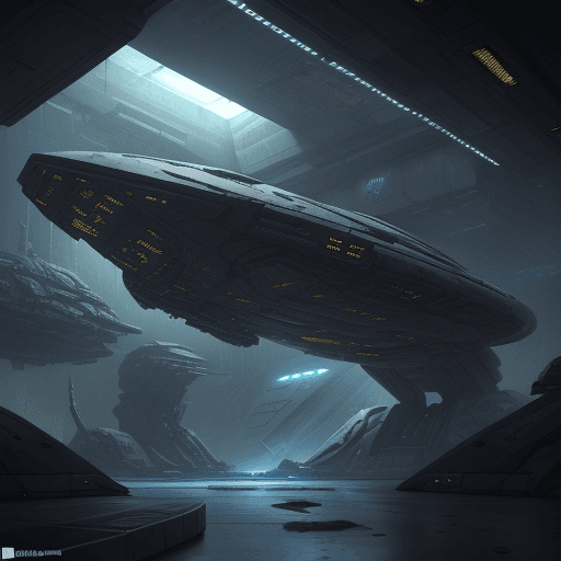 AI generated: in space, futuristic epic sci-fi, wide angle, LV-426, Sci Fi , a huge battered and chipped spaceship...