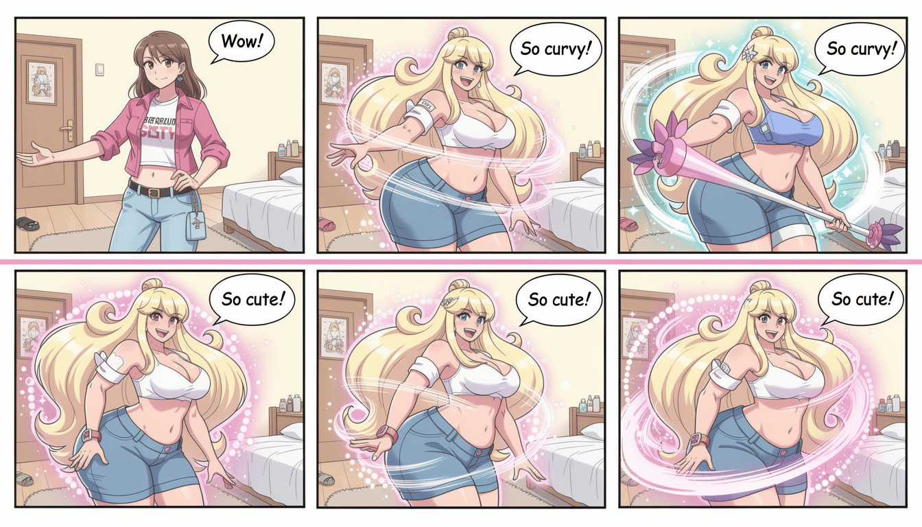 AI generated: Bimbo, Bimbofication, Huge ass, Big Breasts, Thick Thighs, Thick, NSFW, Nude, , Transformation, Blon...