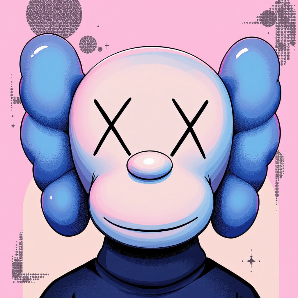 AI generated: illustration of a face in the style of KAWS