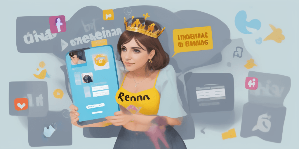 AI generated: crear imagen: el marketing de contenido es la reina en redes sociales