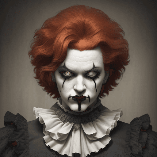 AI generated: Ronald McDonald, goth style, epic realistic, faded, neutral colors, (hdr:1. 4), (muted colors:1. 4),...