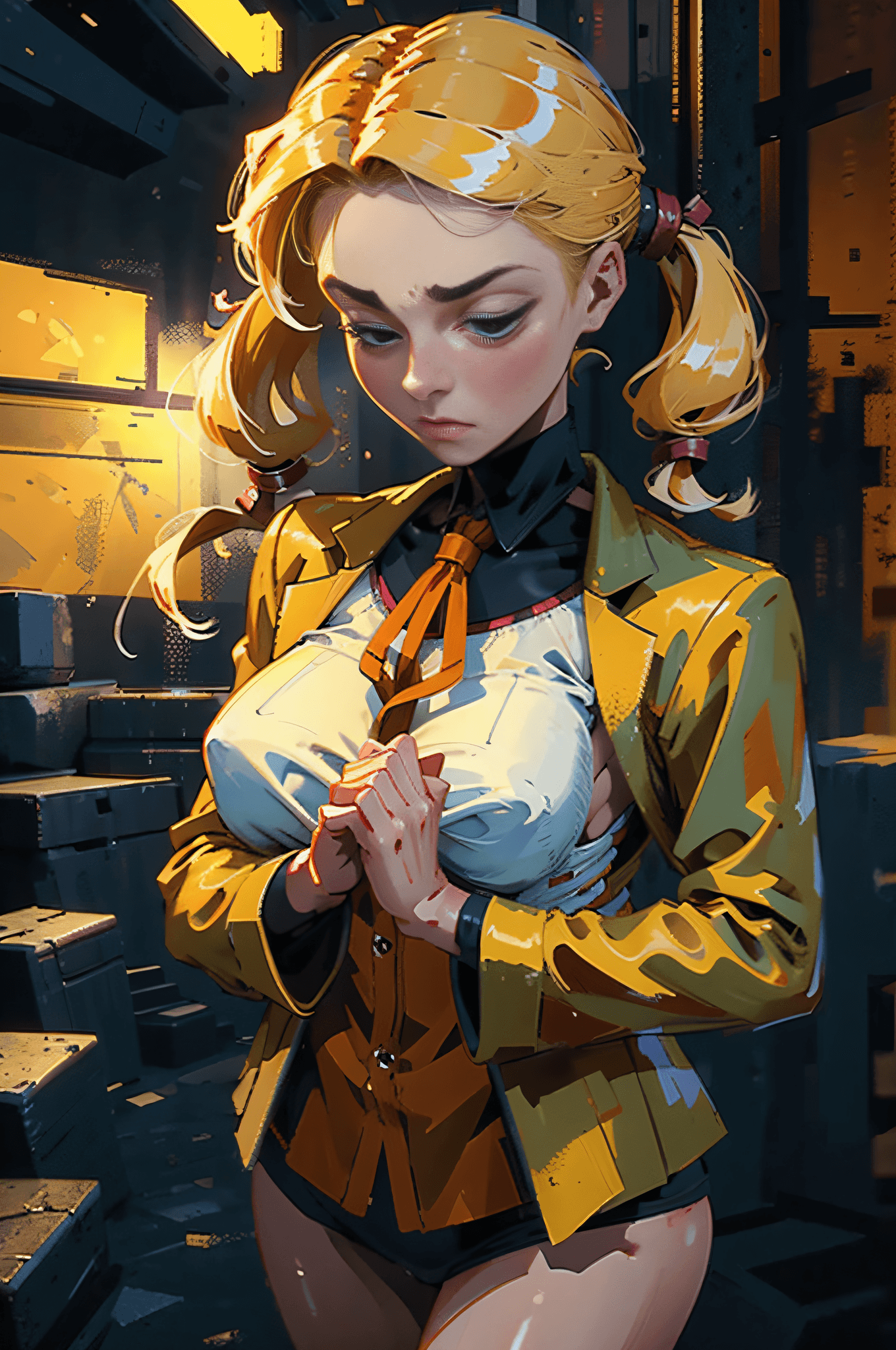 AI generated: masterpiece, best quality, 8k, oil painting, soft lighting, ZaUm, elysiumChar, 1girl, face focus, st...