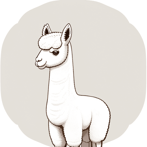 AI generated: a vector art graphic of a beautiful alpaca with vintage design isolated on white background