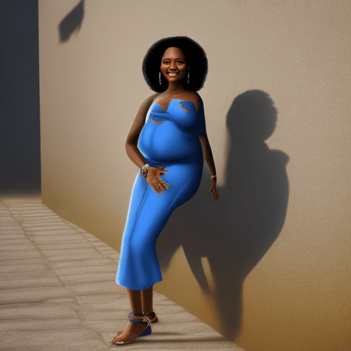 AI generated: Hyper realistic eye level exterior photo of a black woman. Full body, details on feet. Golden anklet...