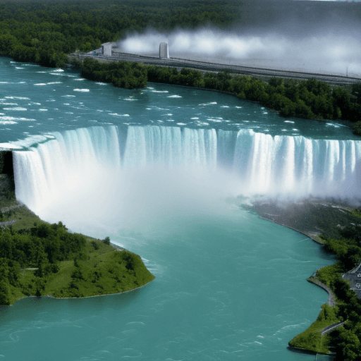 AI generated: Niagara falls, minimalistic style