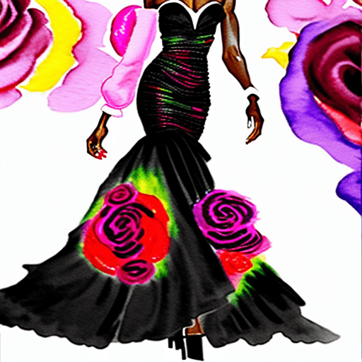 AI generated: Hyper-realistic image of a Caribbean African American woman walking down a fashion show runway. She ...
