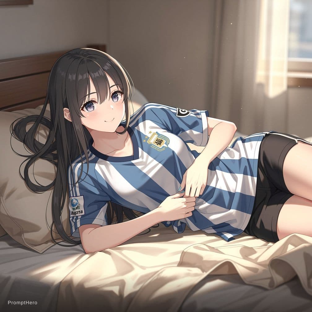 AI generated: undefined  
Airu, the same sensual anime waifu with her long dark hair spread across the pillow, eye...