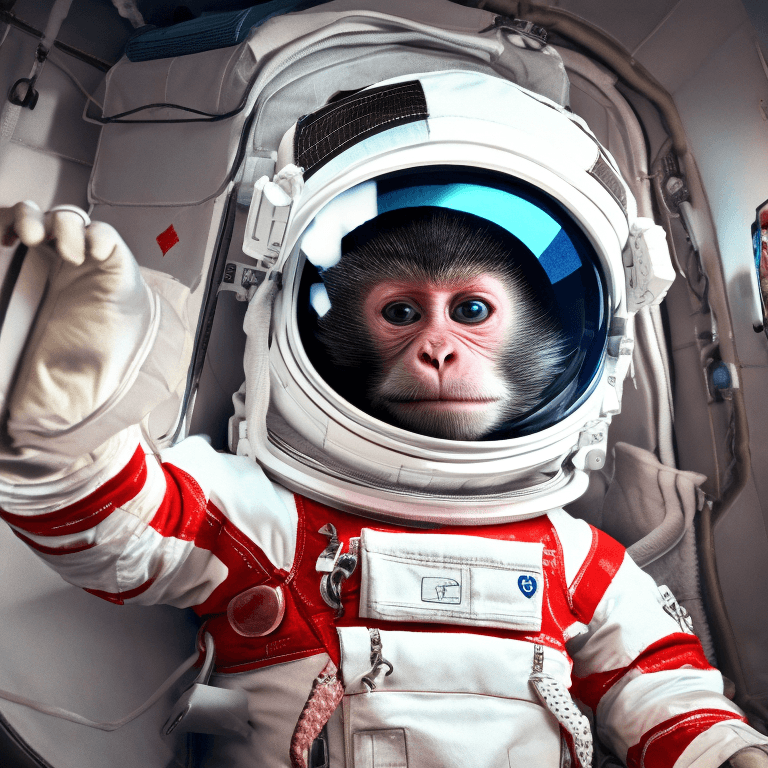 AI generated: Ralistic, ((Masterpiece, best quality)), cute monkey in astronaut suite space, Ultra-High-Definition...