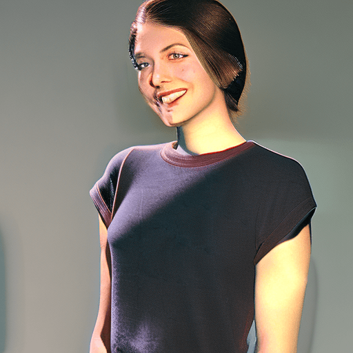 AI generated: An image of a young woman with a medium complexion and chestnut-colored hair styled in a casual updo...