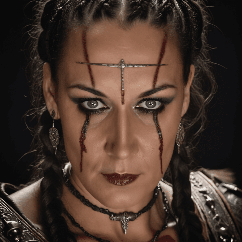 AI generated: cinematic film still dramatic side lighting, dramatic intense stare closeup portrait, dark black bac...