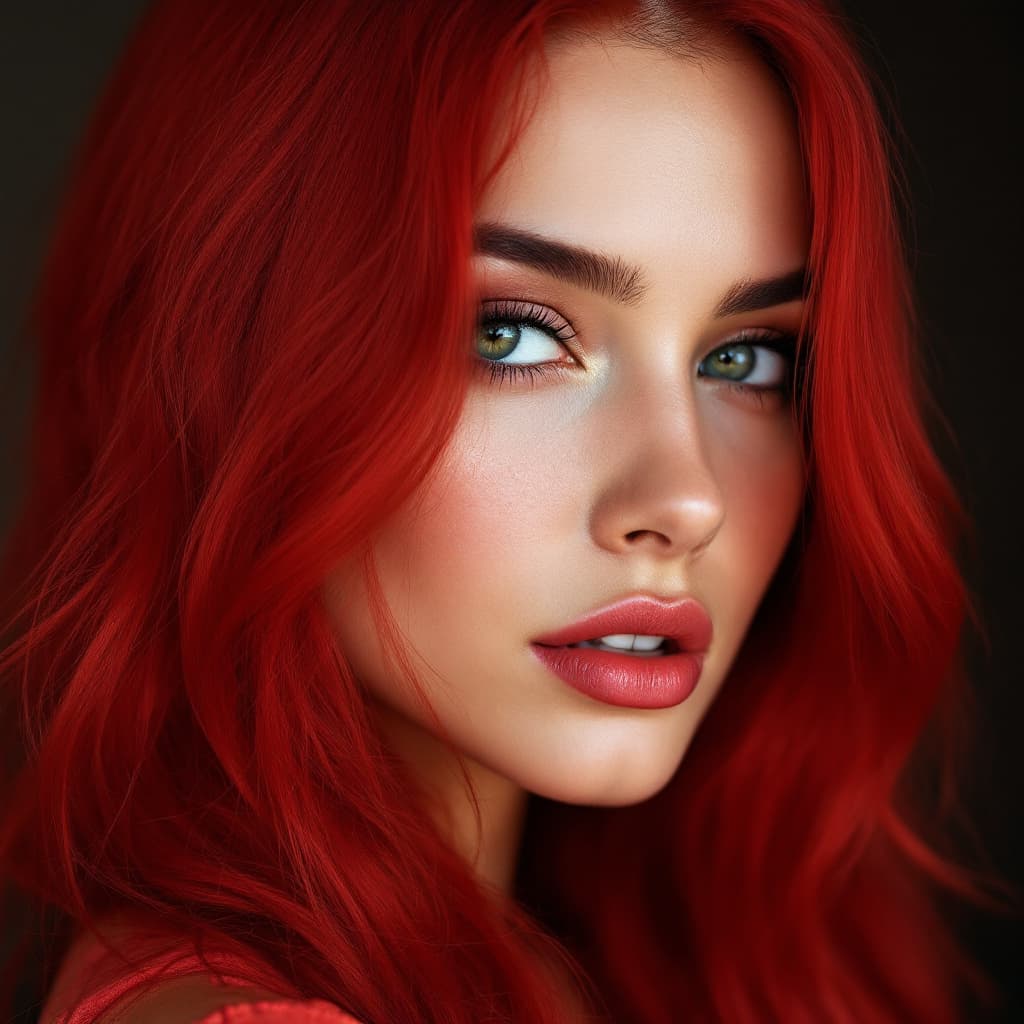AI generated: Una chica de cabello rojo cuerpo perfecto 