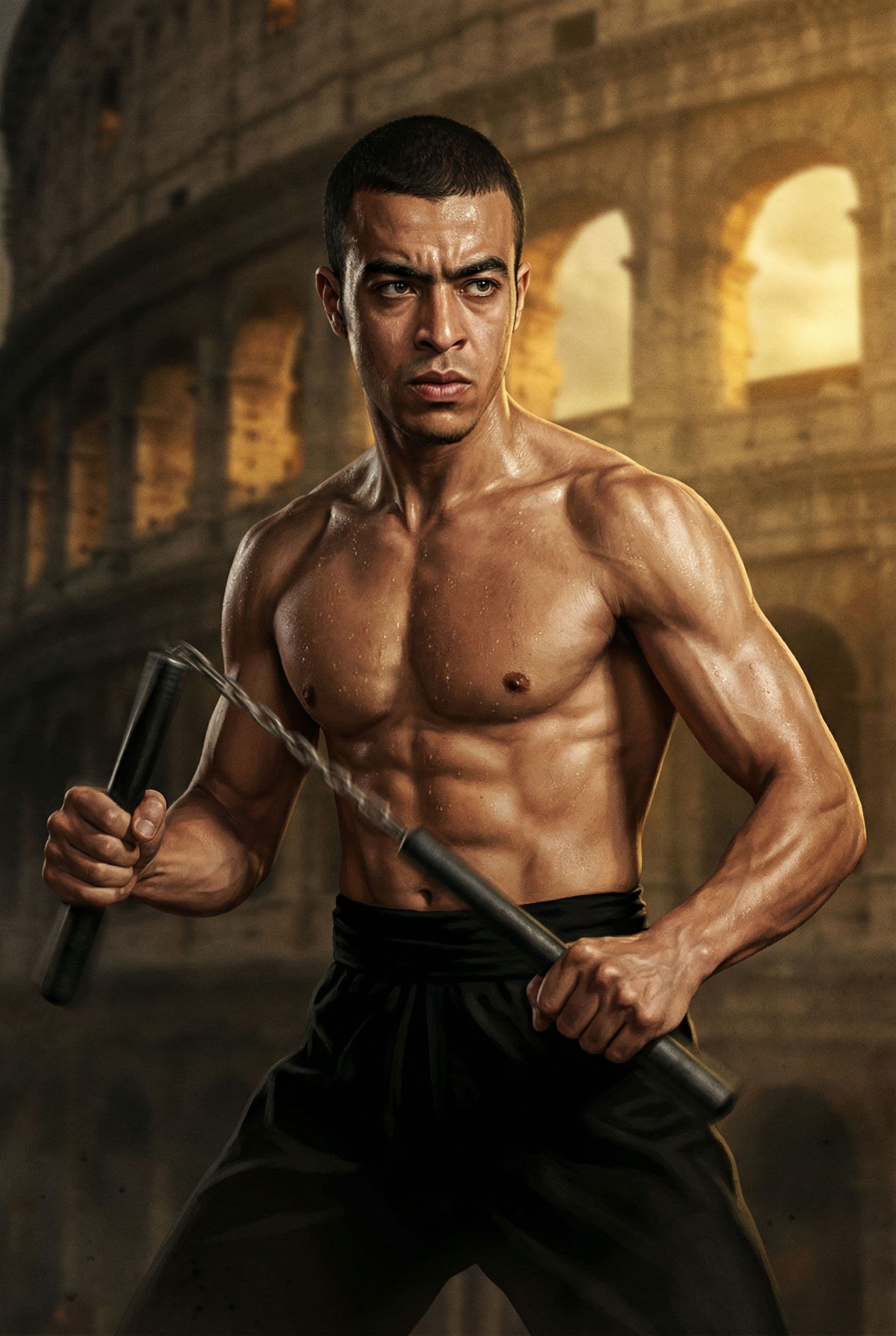 AI generated: Detailed cinematic illustration inspired by the iconic 1972 film Way of the Dragon.
A martial artist...