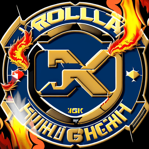 AI generated: Swedish hockey team Rögle BK, logo, high quality, 3d, fire, futuristic, metal