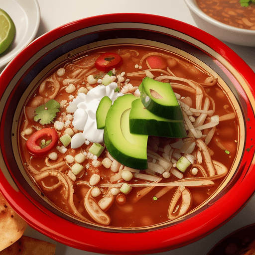 AI generated: Extreme close-up, a plate of mexican pozole,, photorealistic, in the style of high quality food phot...