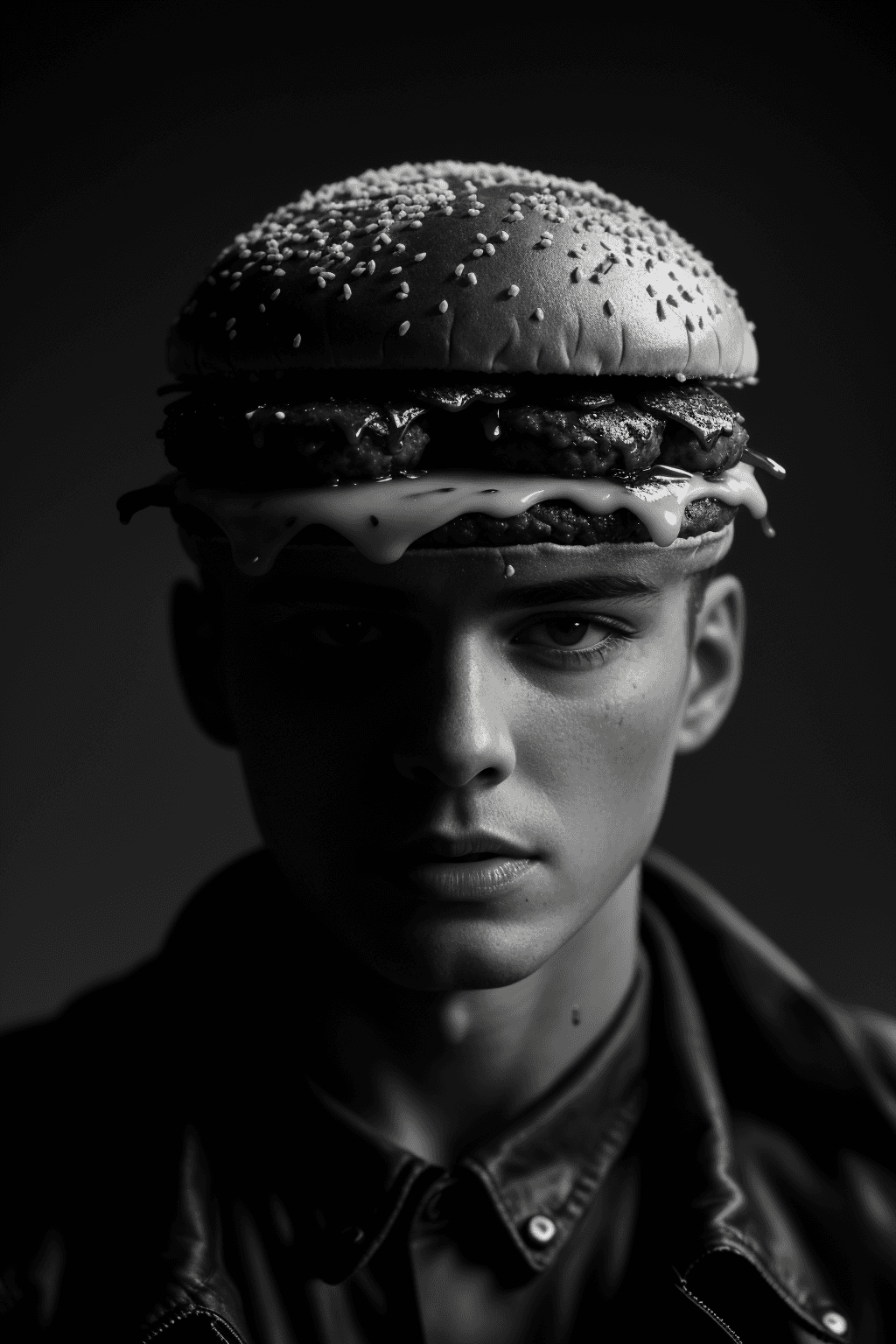 AI generated: 8k uhd,by alessio albi, dusty depth of field,detailed, A burger falling in pieces juicy, tasty, hot,...