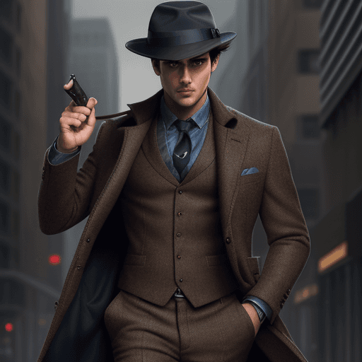 AI generated: male, hero, detective, mystic, full body portrait, detailed face, detailed eyes, real face, fitness ...