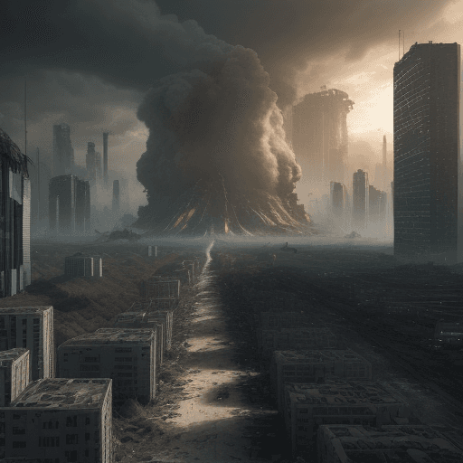 AI generated: A realistic photo of survival, human, Future, Outlook, dread , after apocalypse, photorealistic, ult...