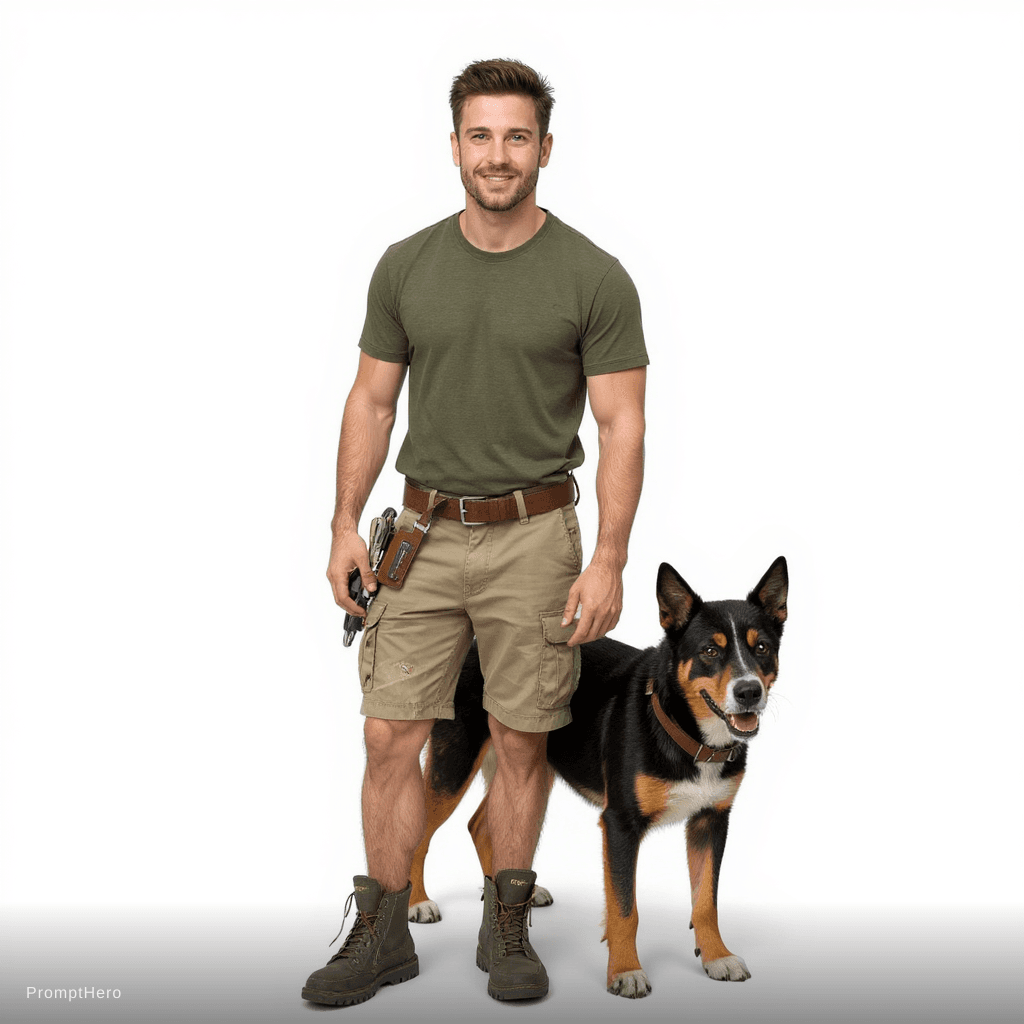 AI generated: Create a striking, realistic illustration for a men's phone case, featuring an Australian man with h...