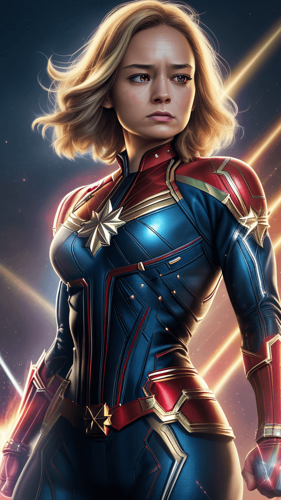 AI generated: (16k, best quality, master:1.2) HDR, Marvel Entertainment Art by, Captain Marvel (AKA Carol Danvers,...
