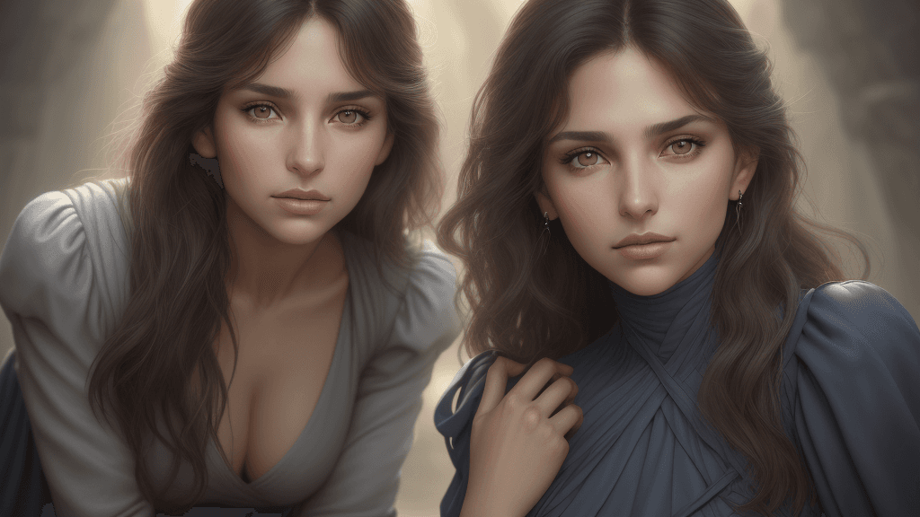 AI generated: the face of a woman with brown eyes, in the style of yigal ozeri, light navy and light gray, patrick...