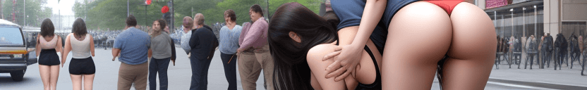 AI generated: ass being groped in public