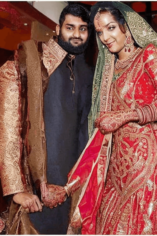 AI generated: Ihindu women marrying muslim man in saree pic