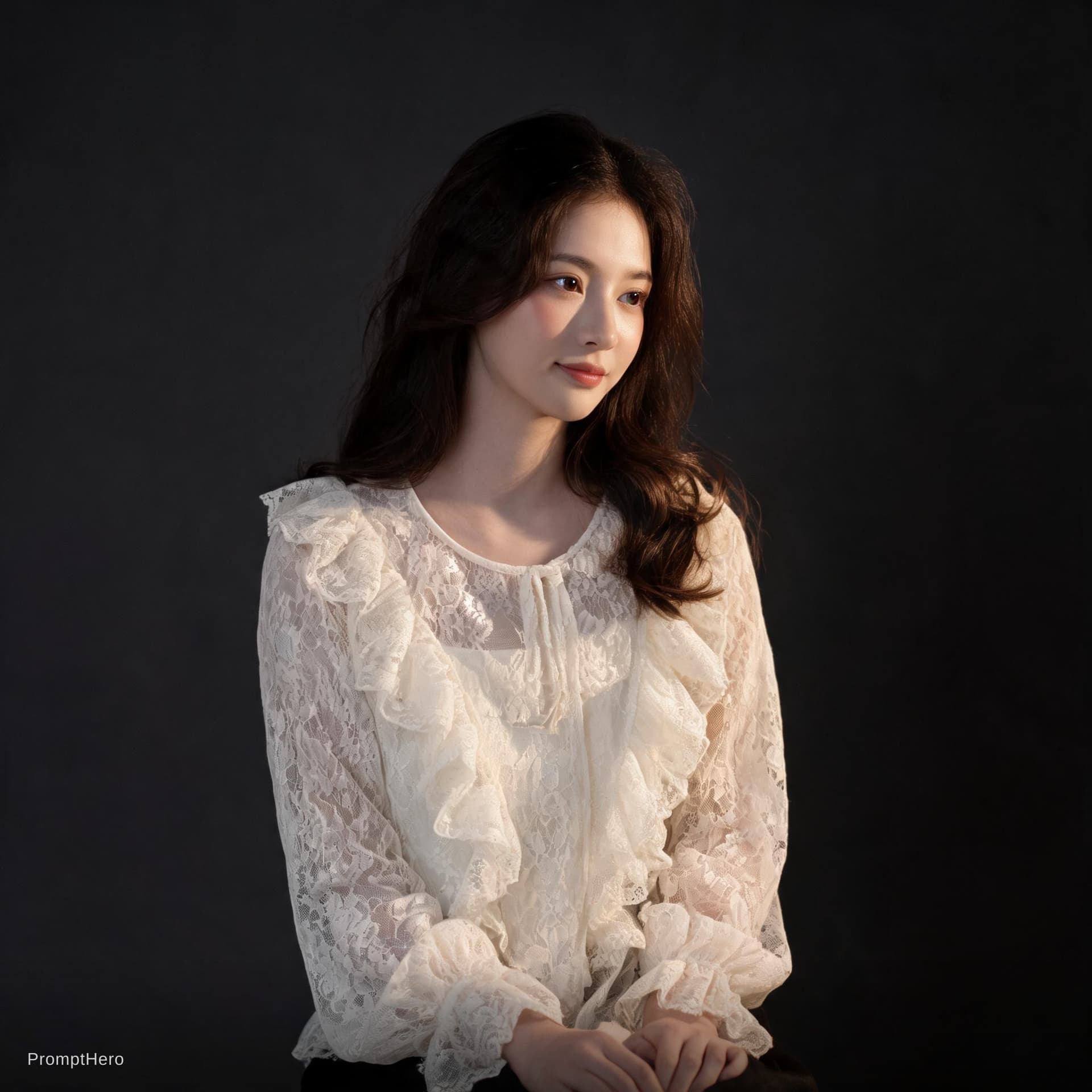 AI generated: Fine Art Studio Portrait, --ar 9:16 --style raw --stylize 150