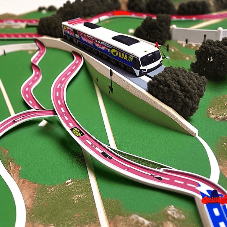 AI generated: Ciutadella de Menorca cross Scalextric club