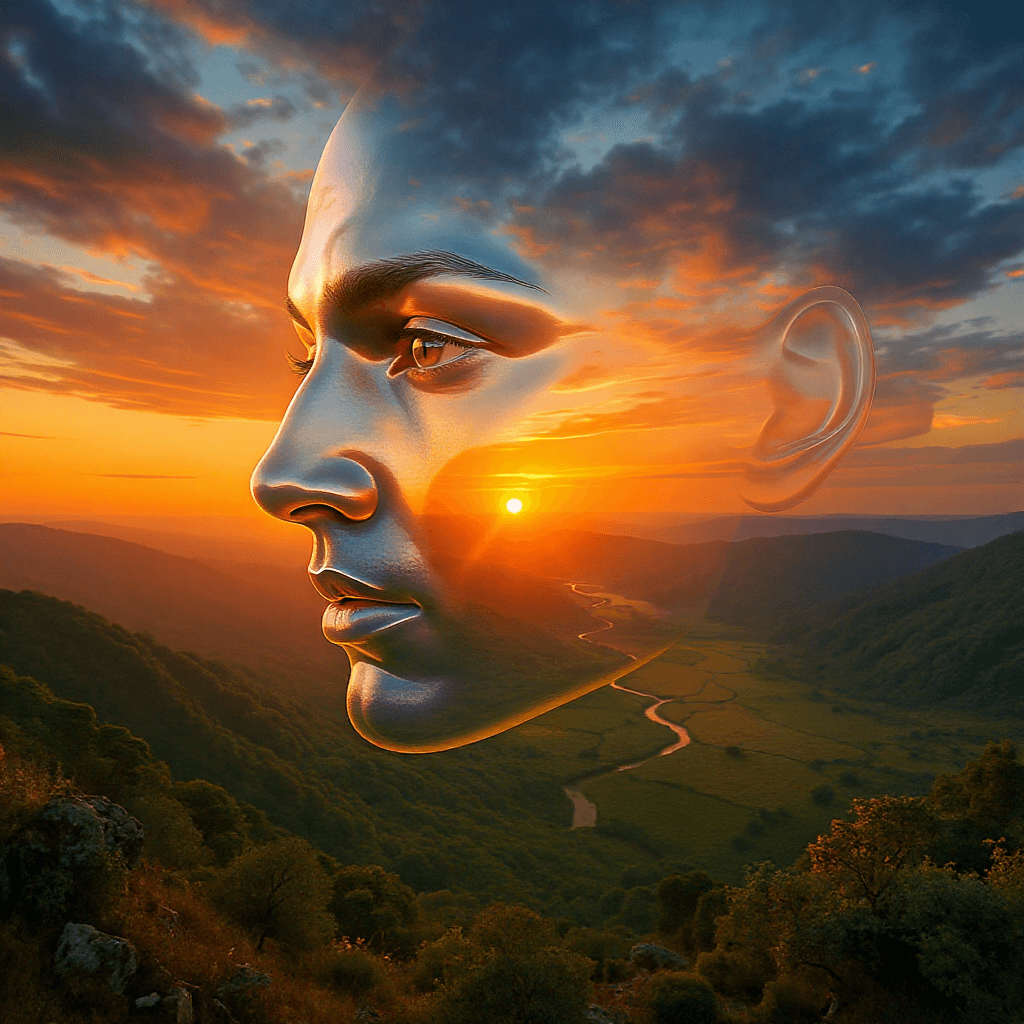 AI generated: The image is a surreal and artistic composition that combines elements of nature and human features....