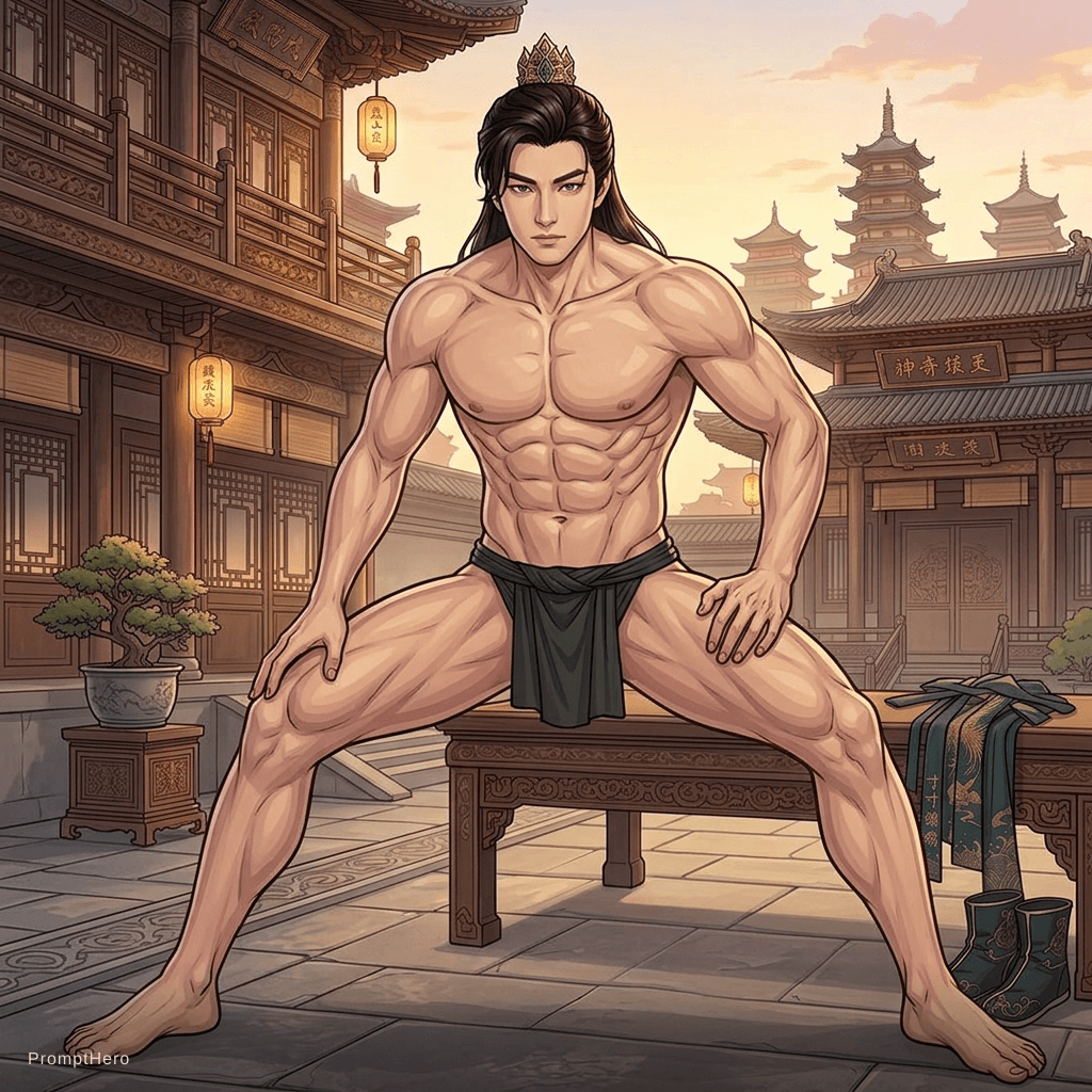 AI generated: ถ่างขา